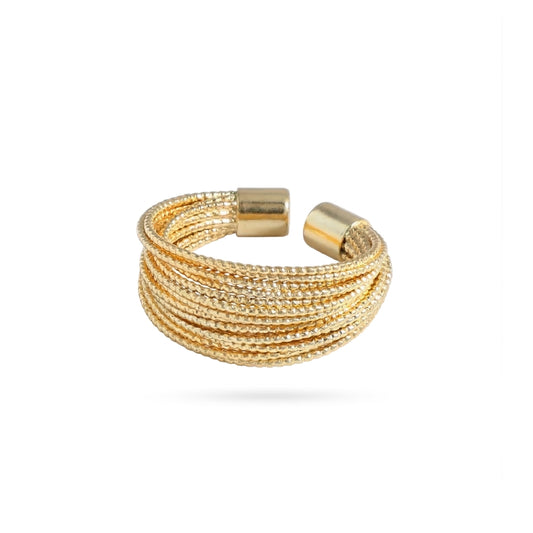 IVIE Minimalist Gold Statement Ring – Sculptural Adjustable Ring for Women | Ash Mollie Studio - ASH MOLLIE STUDIO
