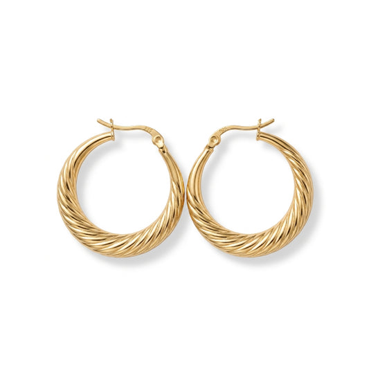 DAENERYS Braided Gold Hoop Earrings – Vintage French Twist Hoop Earrings | Ash Mollie Studio - ASH MOLLIE STUDIO