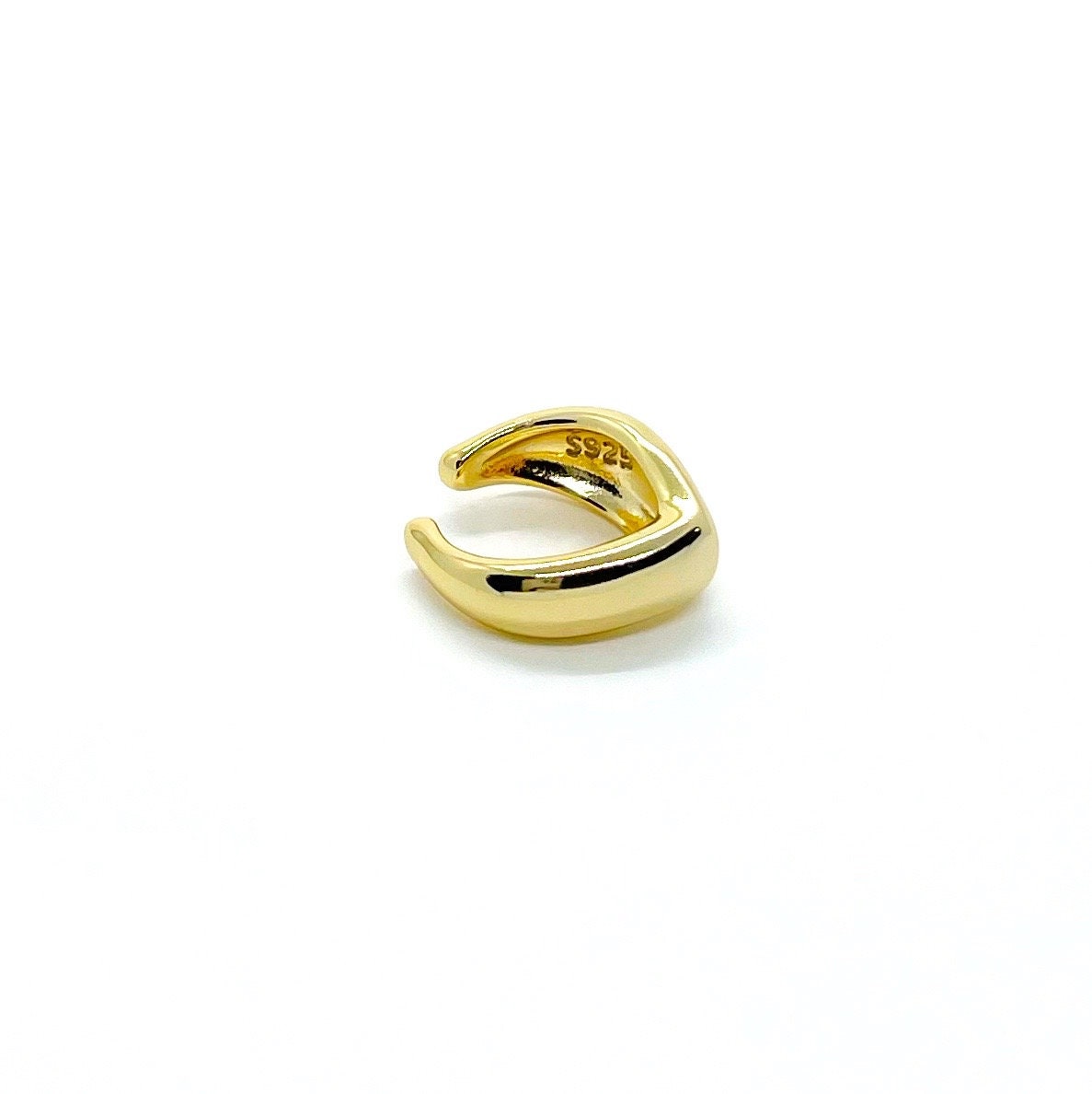 Gold and silver folded corner ear cuff with polished finish