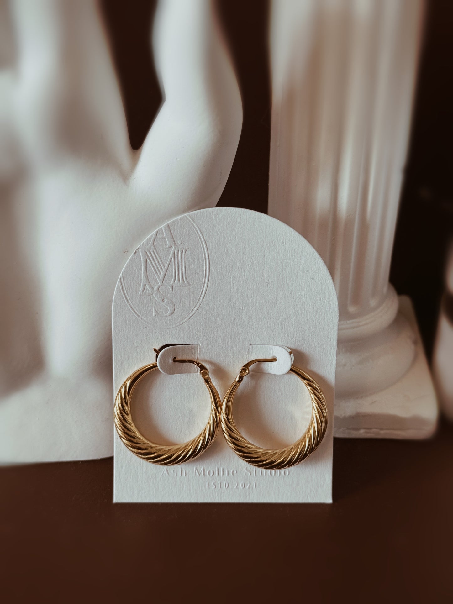 DAENERYS Braided French vintage Hoop Earrings - ASH MOLLIE STUDIO