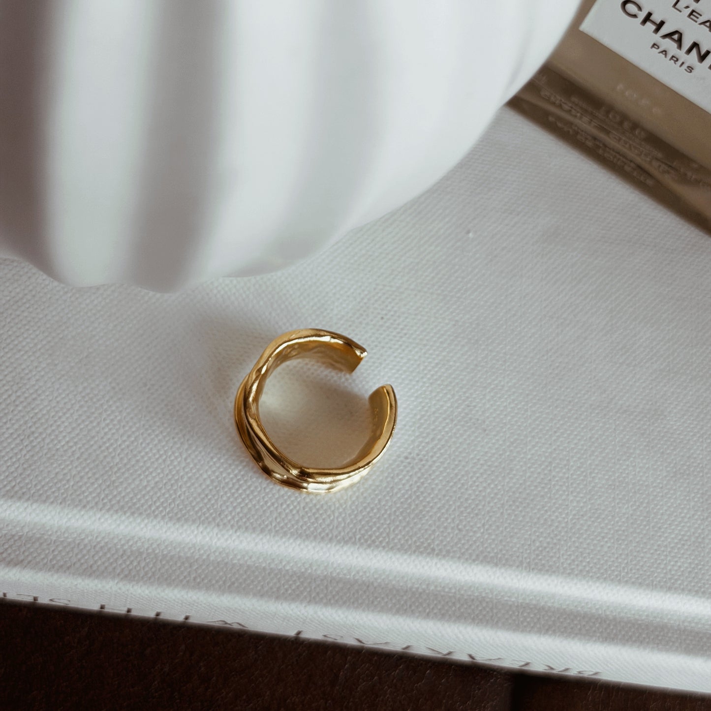 GAYA Sculptural Gold Wave Statement Ring - ASH MOLLIE STUDIO