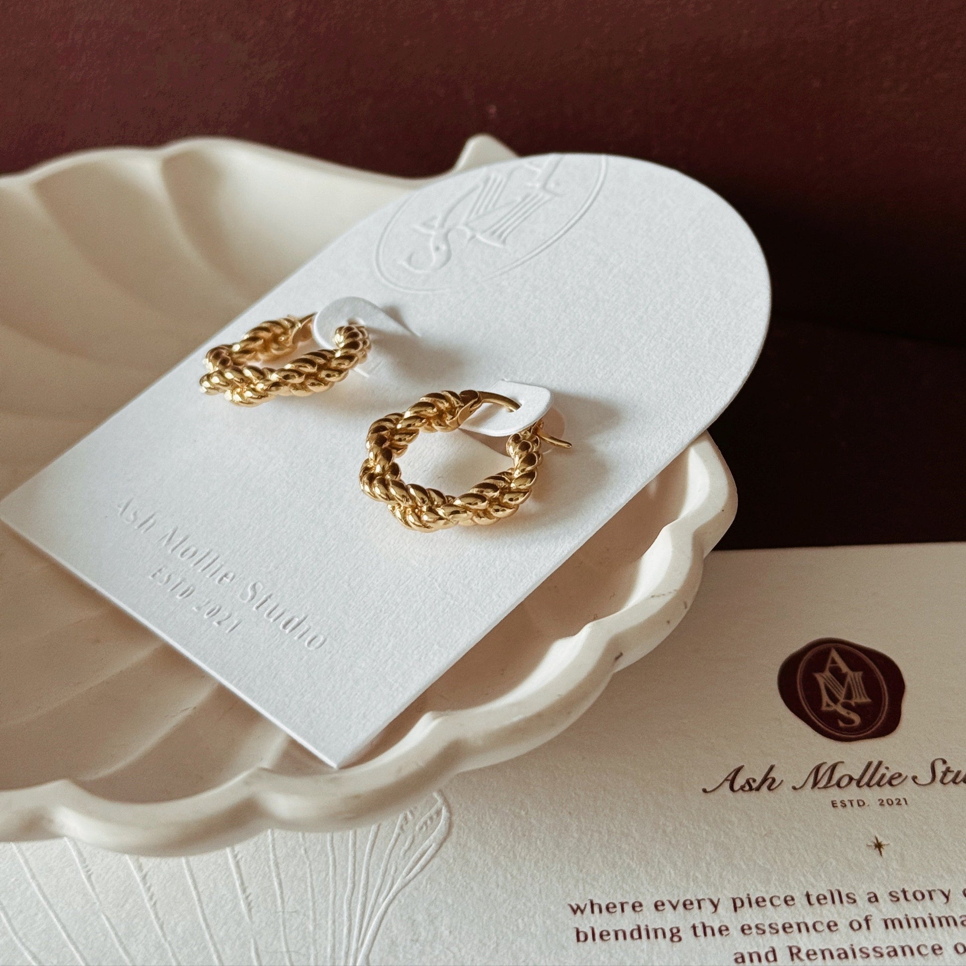 BRIENNE Braided Twisted Hoop Earrings - ASH MOLLIE STUDIO