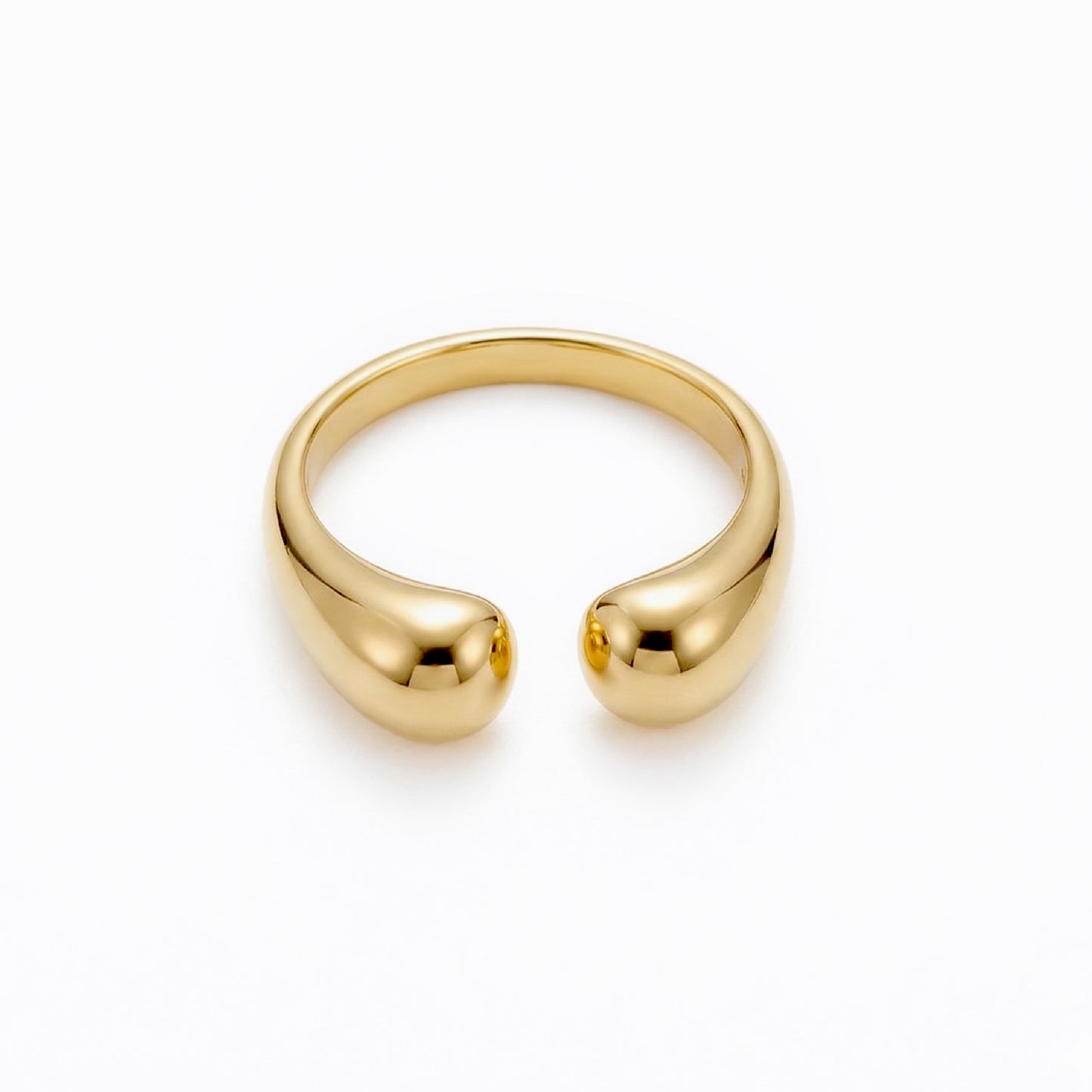 KAFY Gold Teardrop Statement Ring for Women – Minimalist Adjustable Open Sculptural Ring | Ash Mollie Studio - ASH MOLLIE STUDIO