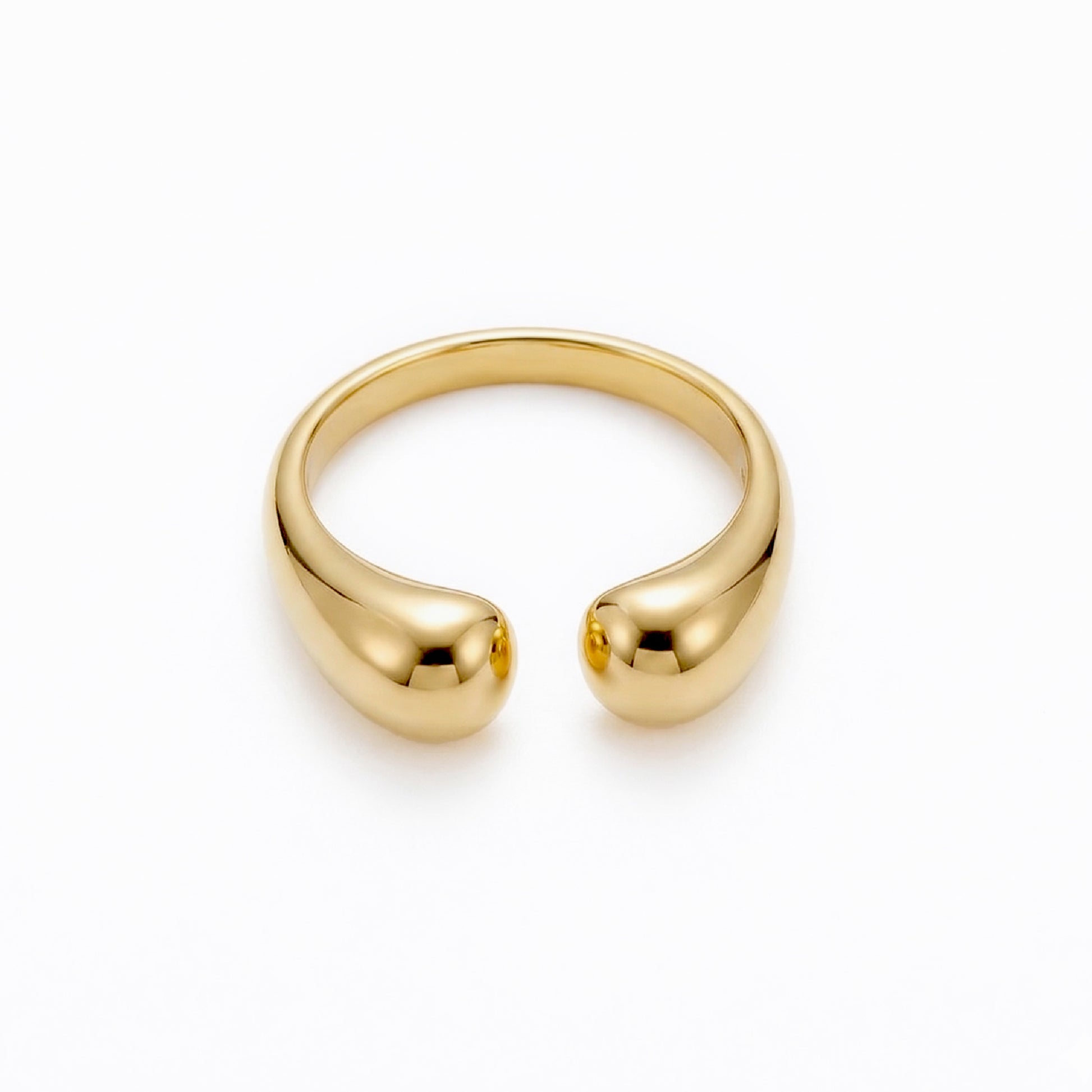 KAFY Gold Teardrop Statement Ring for Women – Minimalist Adjustable Open Sculptural Ring | Ash Mollie Studio - ASH MOLLIE STUDIO
