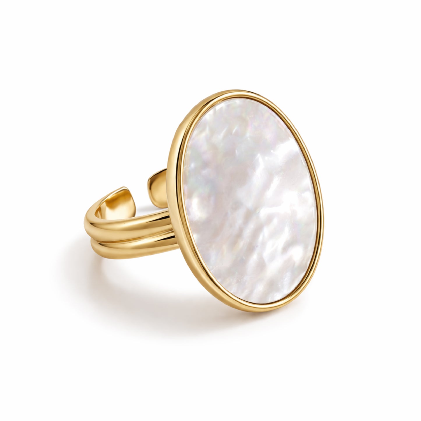 FREYA Gold Seashell Ring for Women – Minimalist Ocean Inspired Stacking Statement Band | Ash Mollie Studio - ASH MOLLIE STUDIO