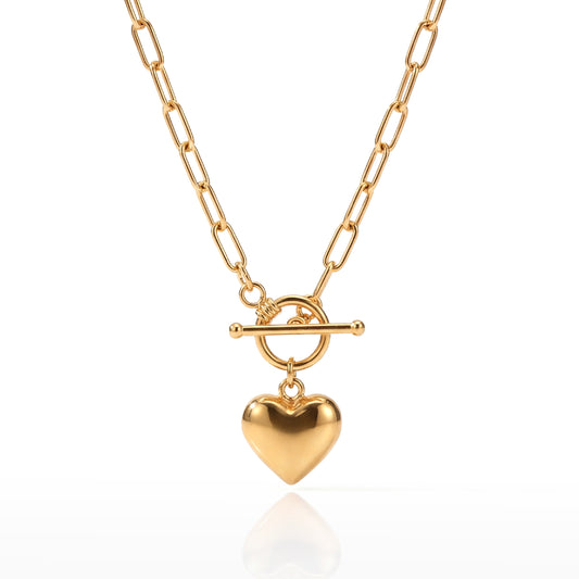 Gold Heart Pendant Necklace Choker for Women – Dainty Romantic Minimalist Jewelry | Ash Mollie Studio - ASH MOLLIE STUDIO