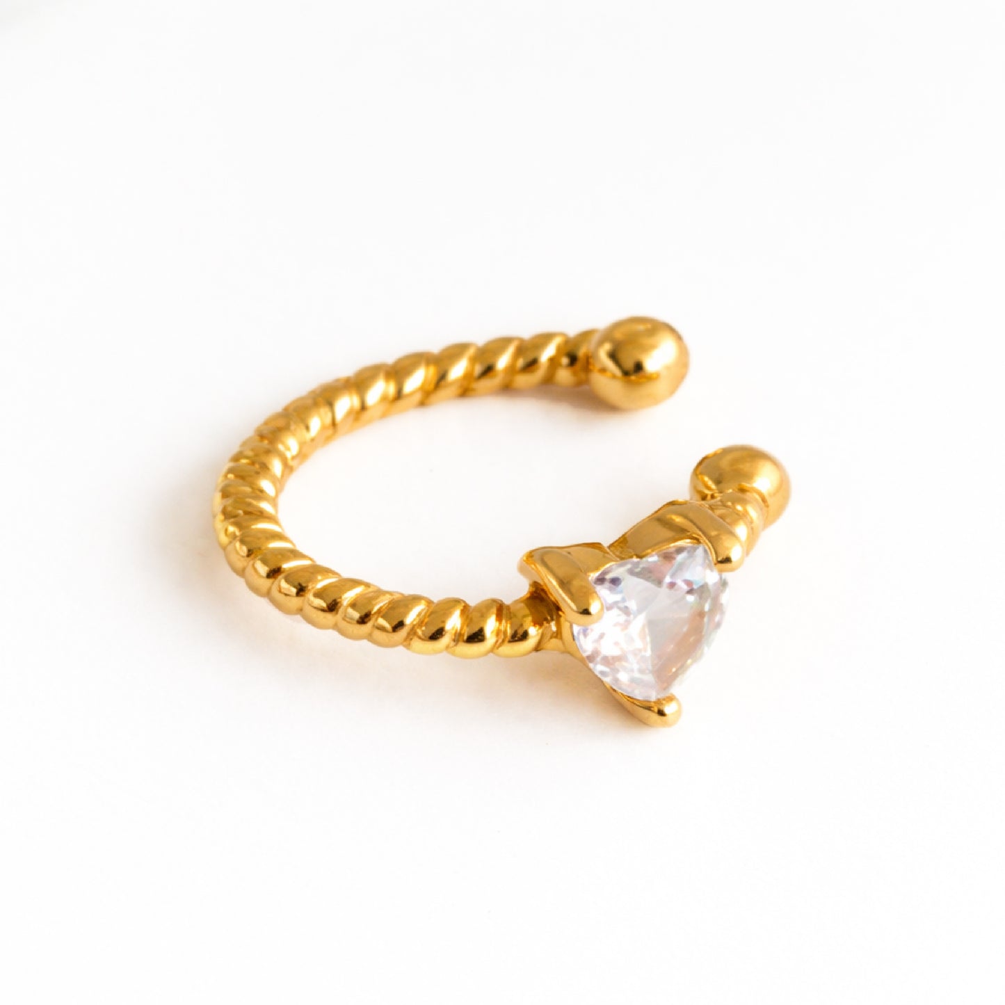 ANAISA Heart Stone Ear Cuff – Romantic Gold No Piercing Jewelry for Women | Ash Mollie Studio - ASH MOLLIE STUDIO