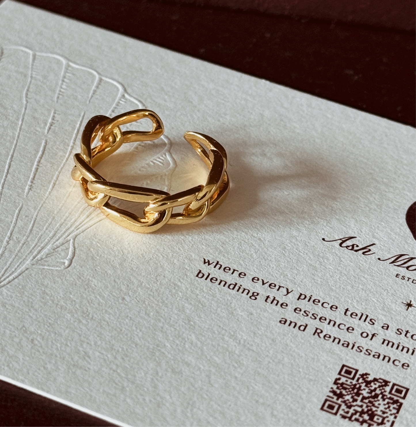 DENA Uneven Chain Links Ring - ASH MOLLIE STUDIO