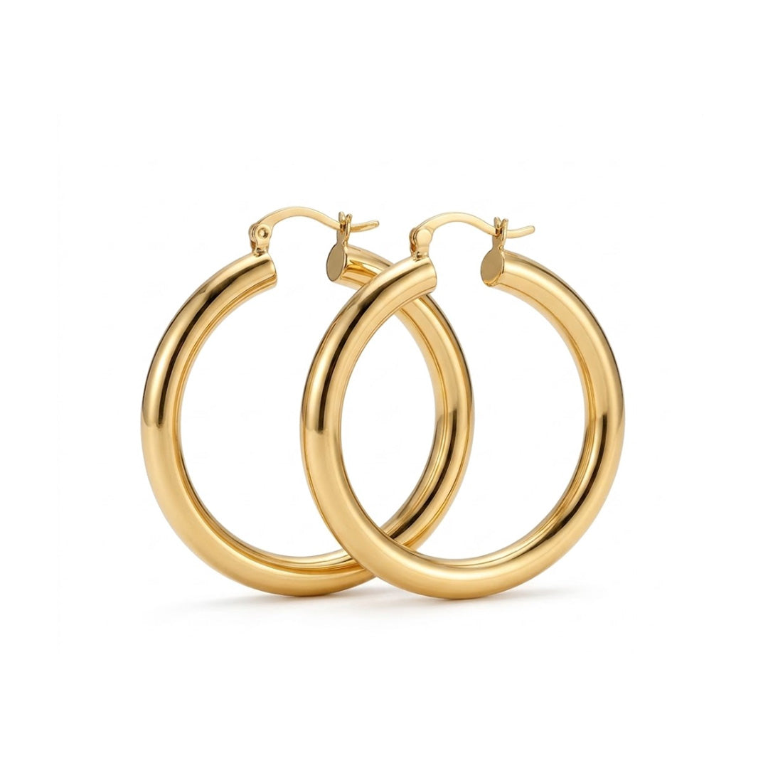 sterling silver 14k gold plated chunky silver hoop earrings statement jewelry