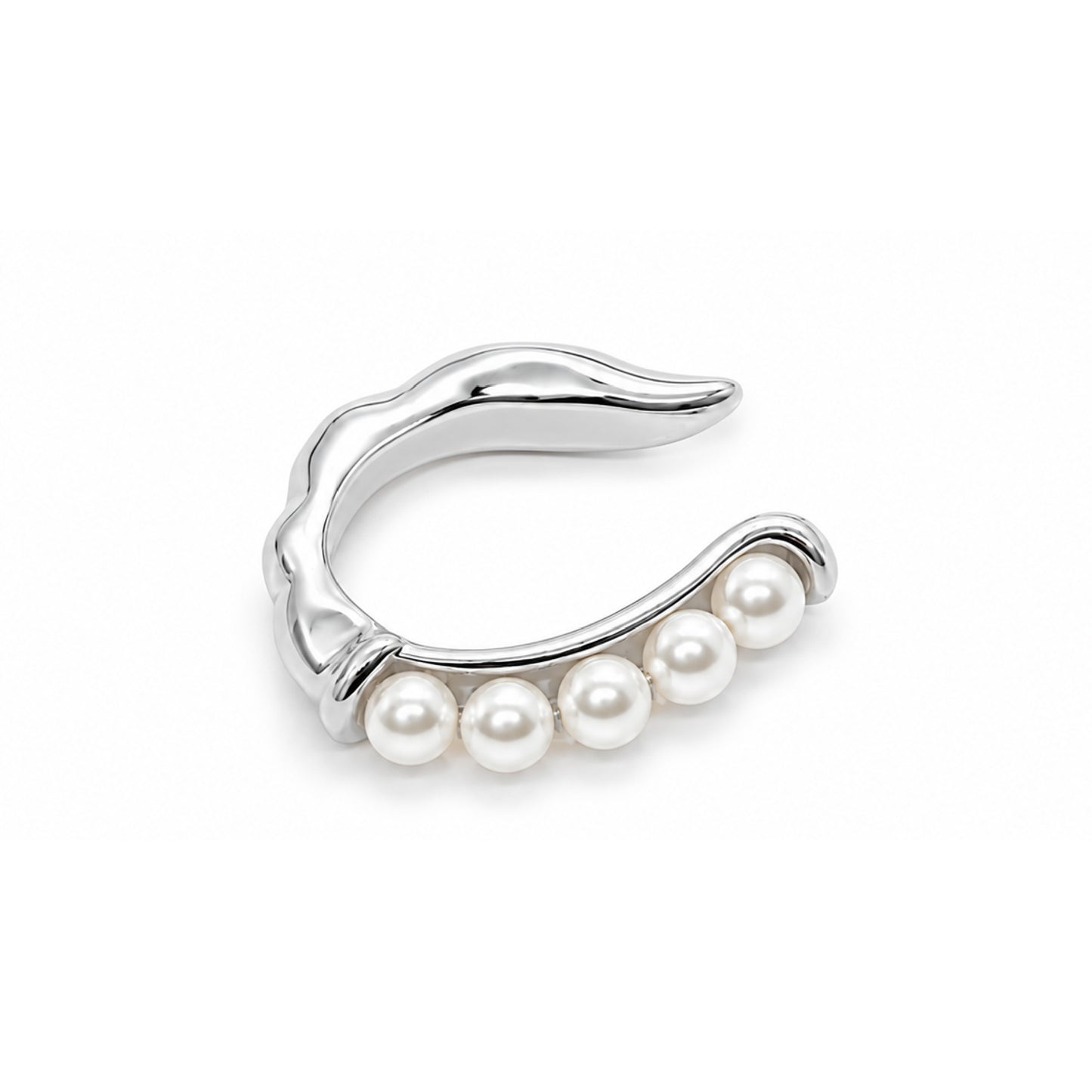 DIORA Gold Pearl Elegant No Piercing Ear Cuff - ASH MOLLIE STUDIO
