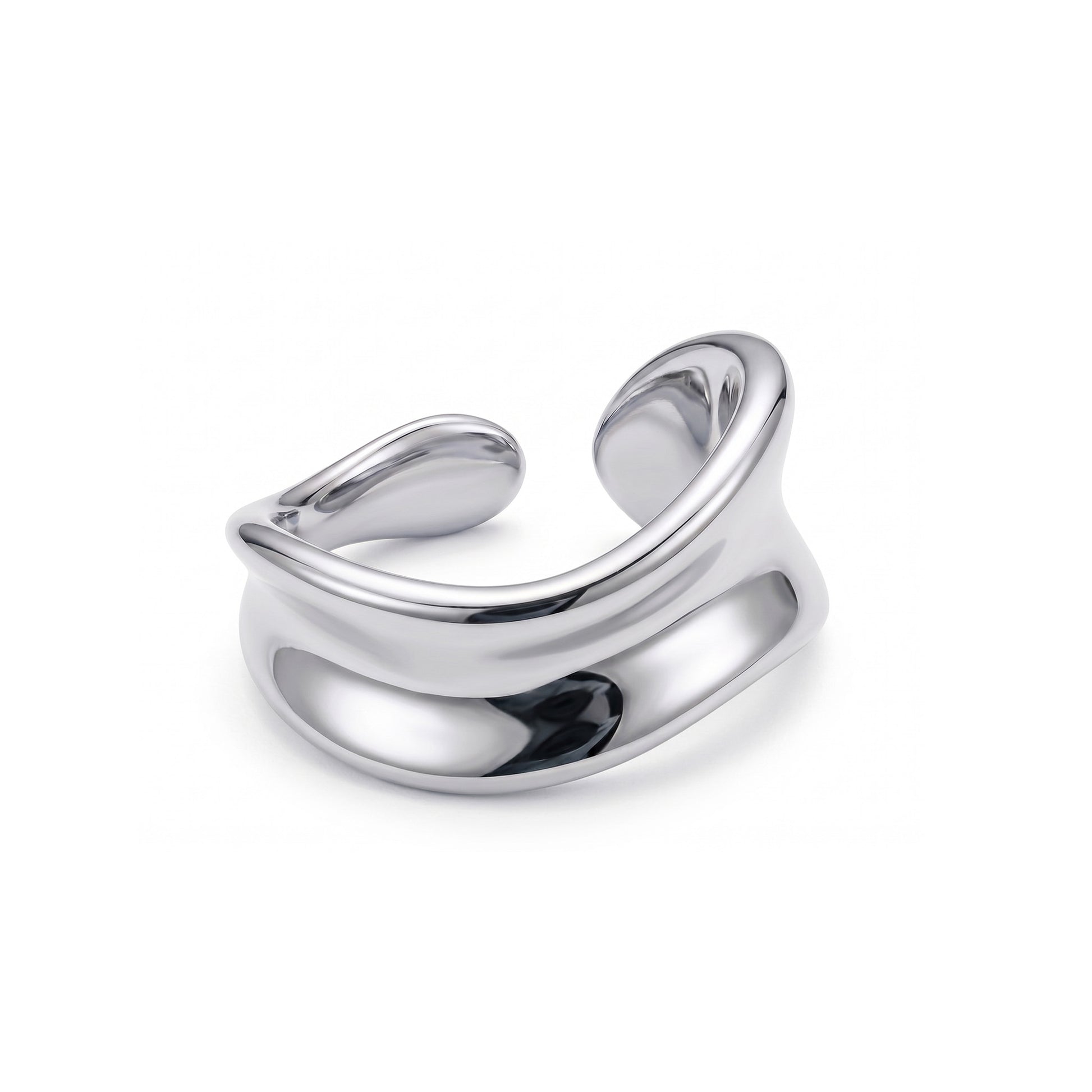 ENYA Gold Wavy Statement Ring for Women – Minimalist Sculptural Adjustable Open Ring | Ash Mollie Studio - ASH MOLLIE STUDIO