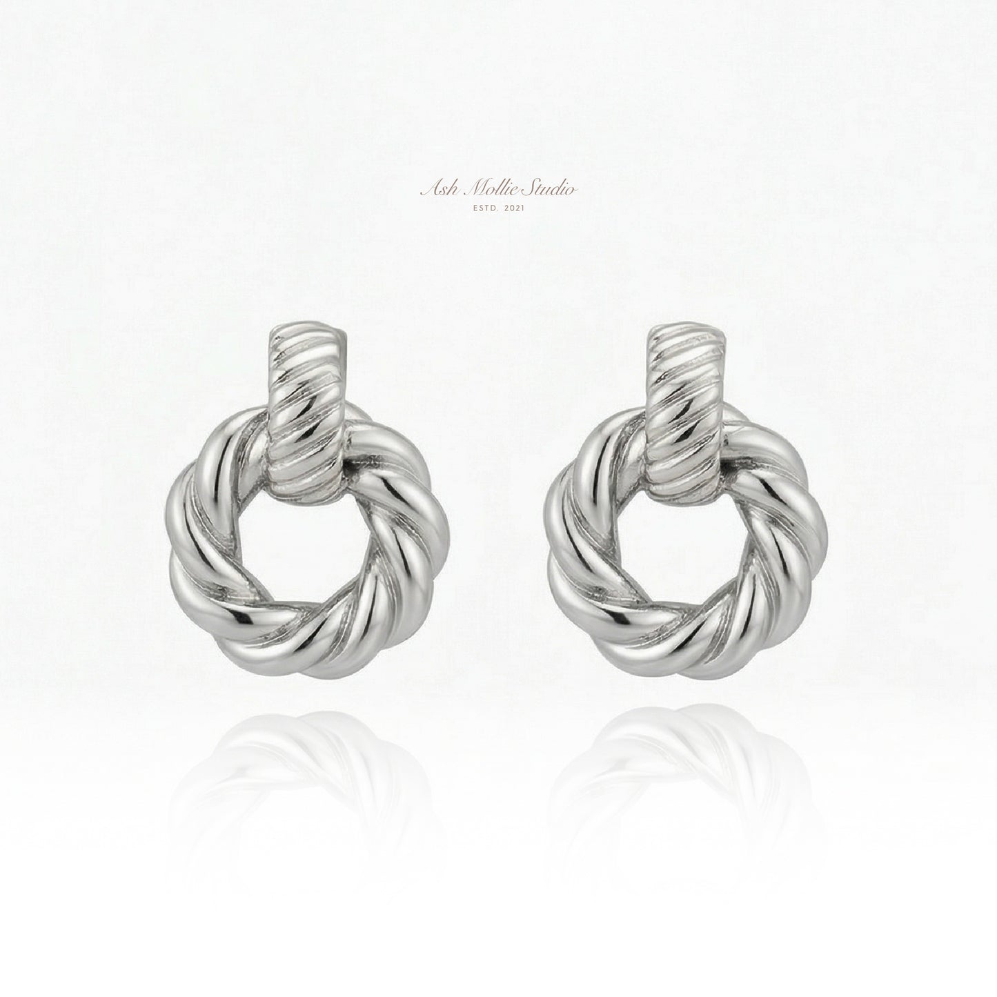 CECILIA Gold Rope Knot Hoop Earrings for Women – Braided Twist Minimalist Statement Jewelry | Ash Mollie Studio - ASH MOLLIE STUDIO