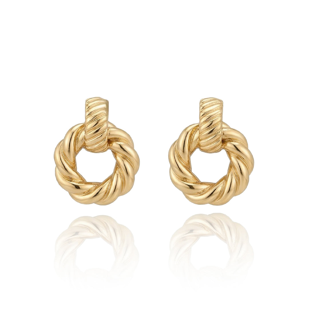 CECILIA Gold Rope Knot Hoop Earrings for Women – Braided Twist Minimalist Statement Jewelry | Ash Mollie Studio - ASH MOLLIE STUDIO
