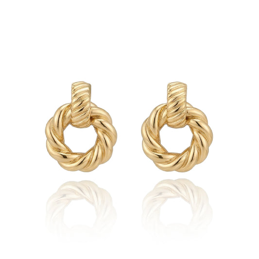 CECILIA Gold Rope Knot Hoop Earrings for Women – Braided Twist Minimalist Statement Jewelry | Ash Mollie Studio - ASH MOLLIE STUDIO