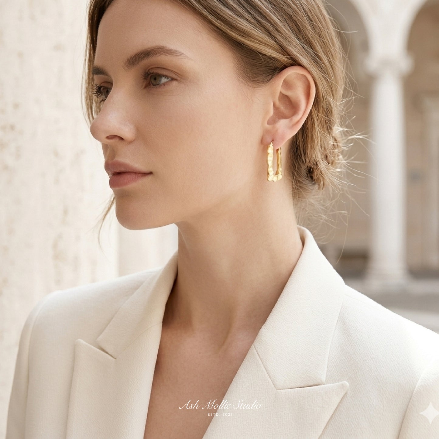 THALIA Rectangular Earrings - ASH MOLLIE STUDIO