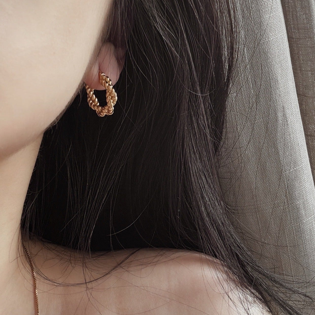 BRIENNE Braided Twisted Hoop Earrings - ASH MOLLIE STUDIO