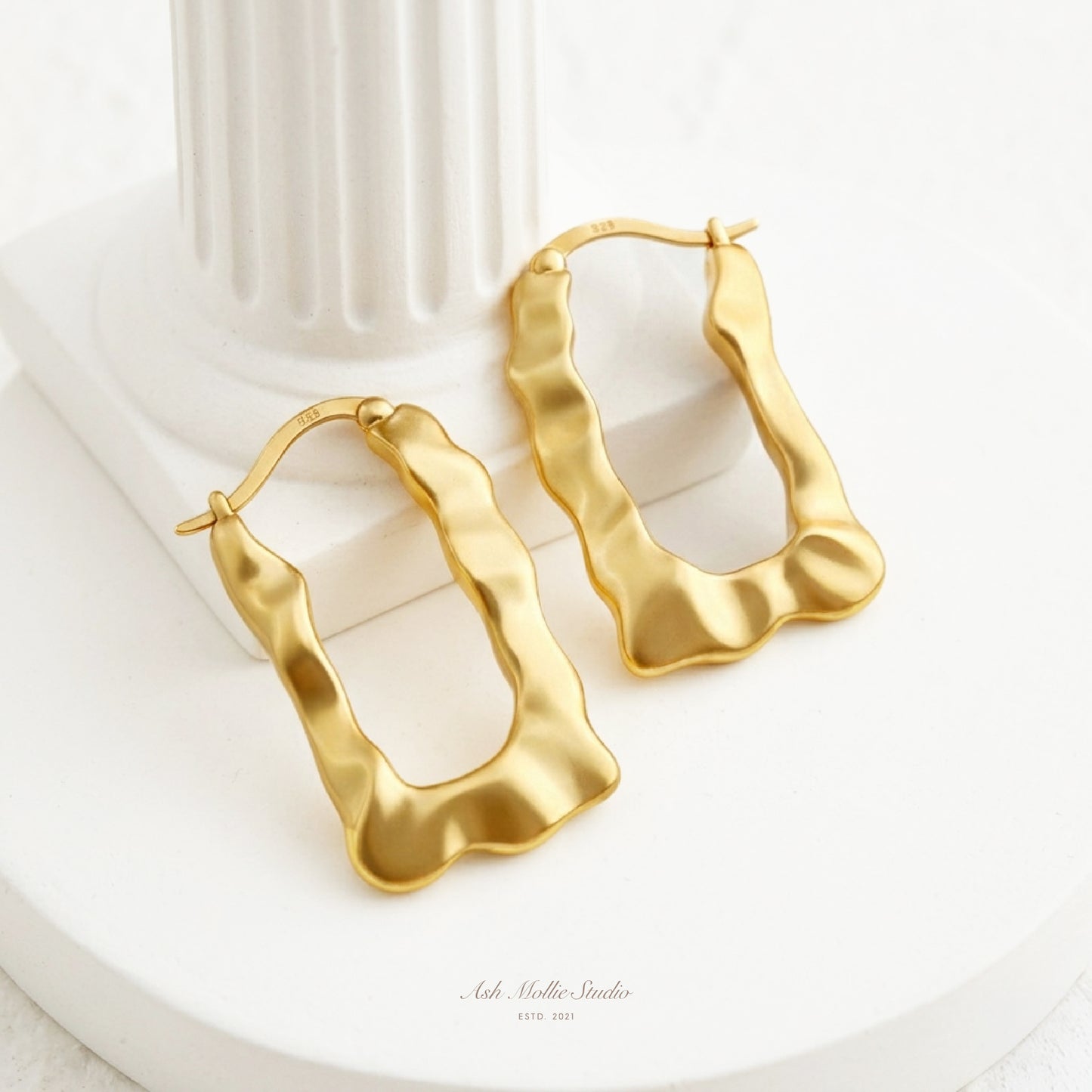 THALIA Rectangular Earrings - ASH MOLLIE STUDIO