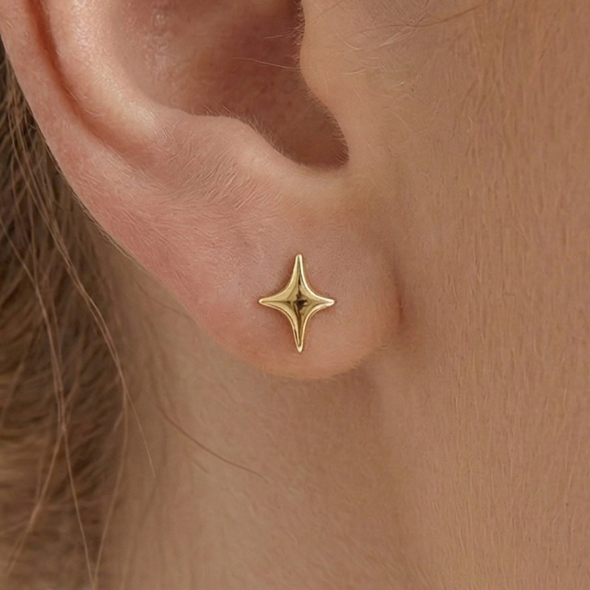 MAEVE Gold Star Stud Earrings – Minimalist Sparkle Mini Earrings for Women | Ash Mollie Studio - ASH MOLLIE STUDIO
