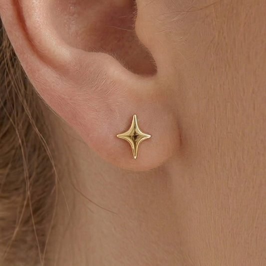 MAEVE Gold Star Stud Earrings – Minimalist Sparkle Mini Earrings for Women | Ash Mollie Studio