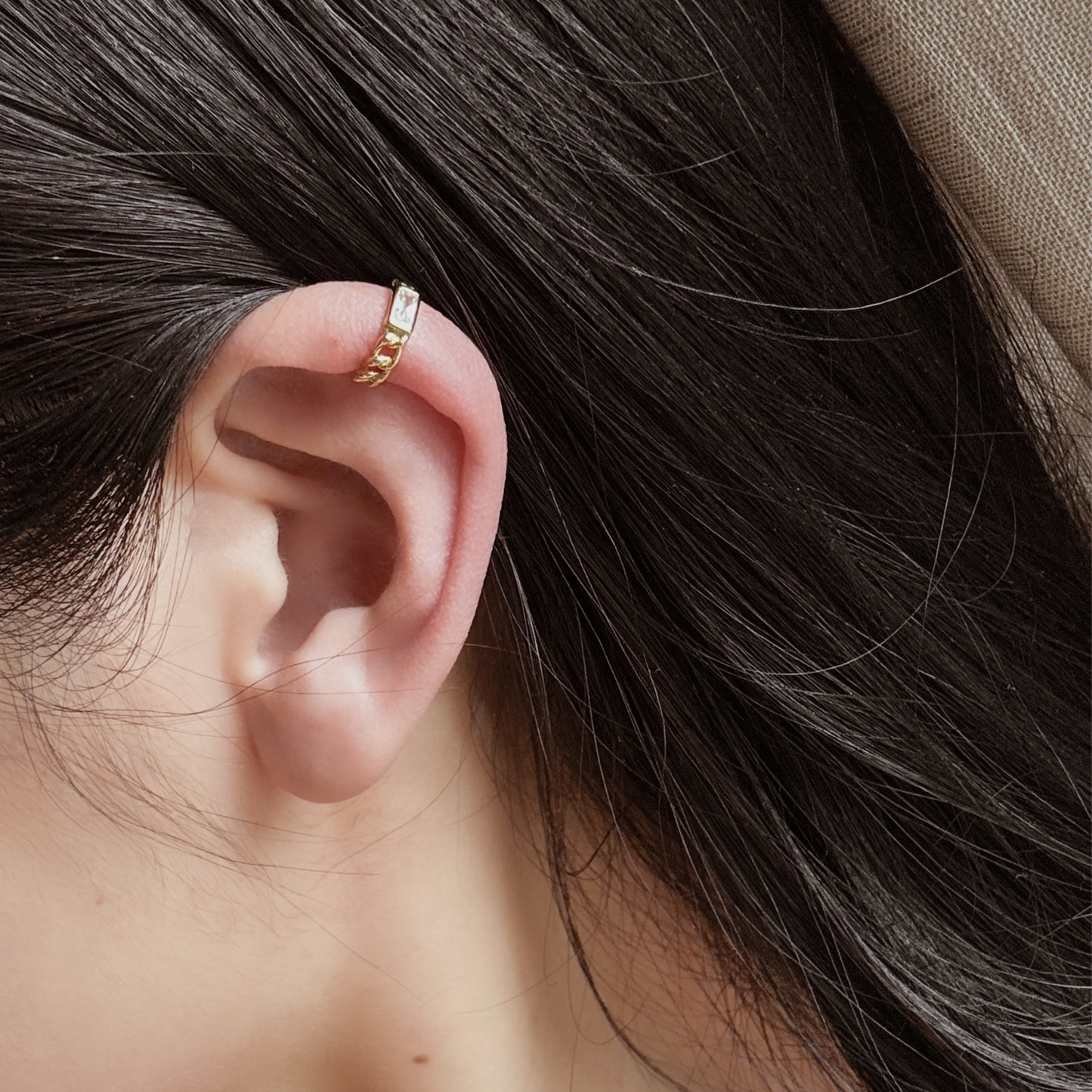 ARYA Chain with Stone Ear Cuff - ASH MOLLIE STUDIO