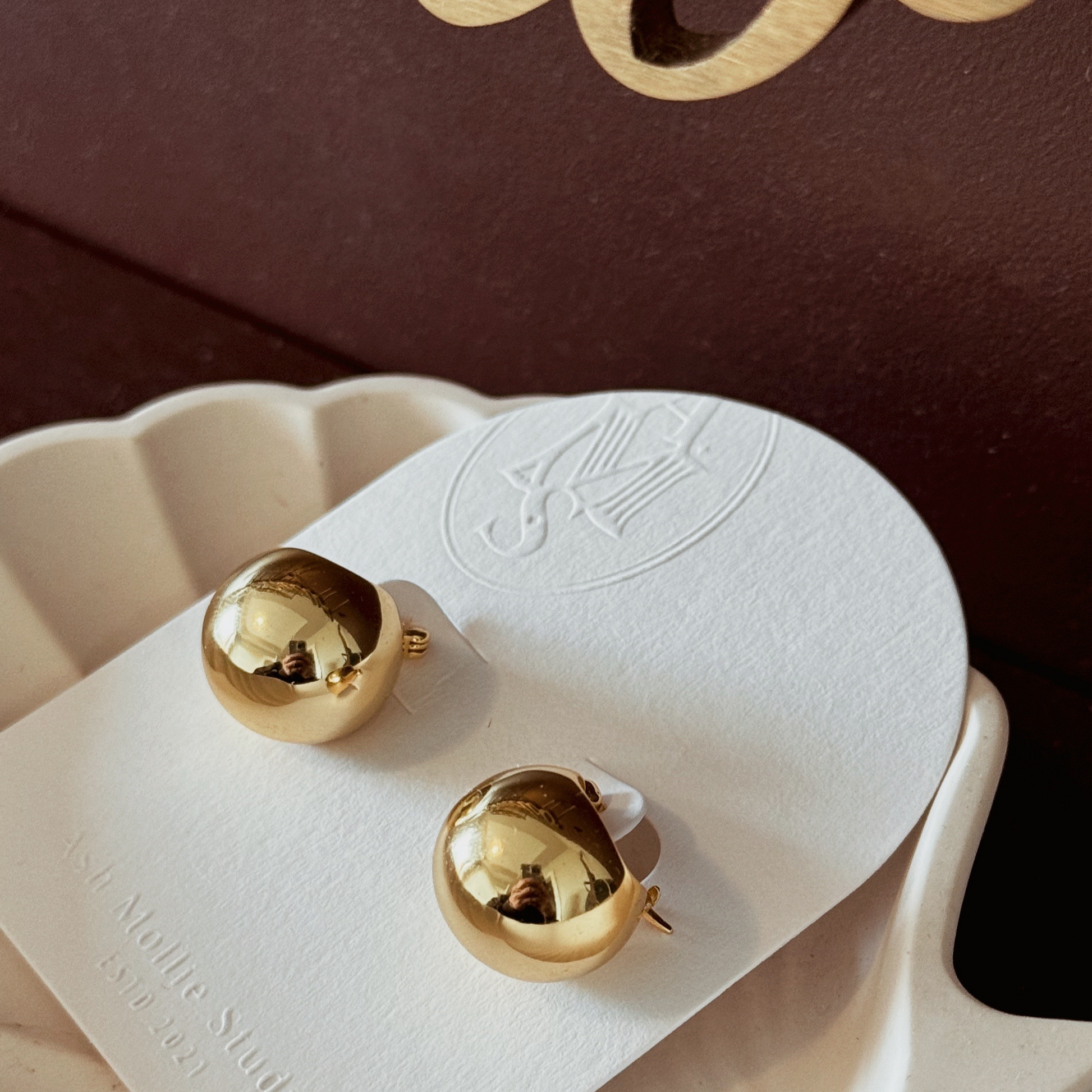 BARRA Dome Earrings - ASH MOLLIE STUDIO