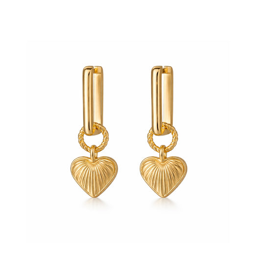 EMIE Heart Drop Earrings – Gold Dainty Romantic Earrings for Women | Ash Mollie Studio