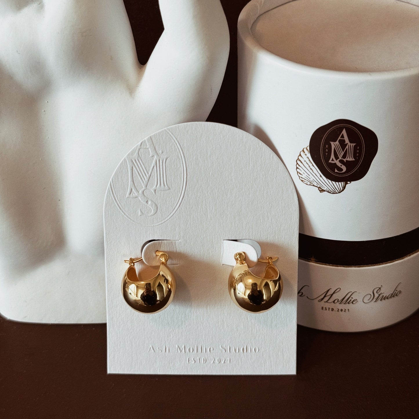 BARRA Dome Earrings - ASH MOLLIE STUDIO