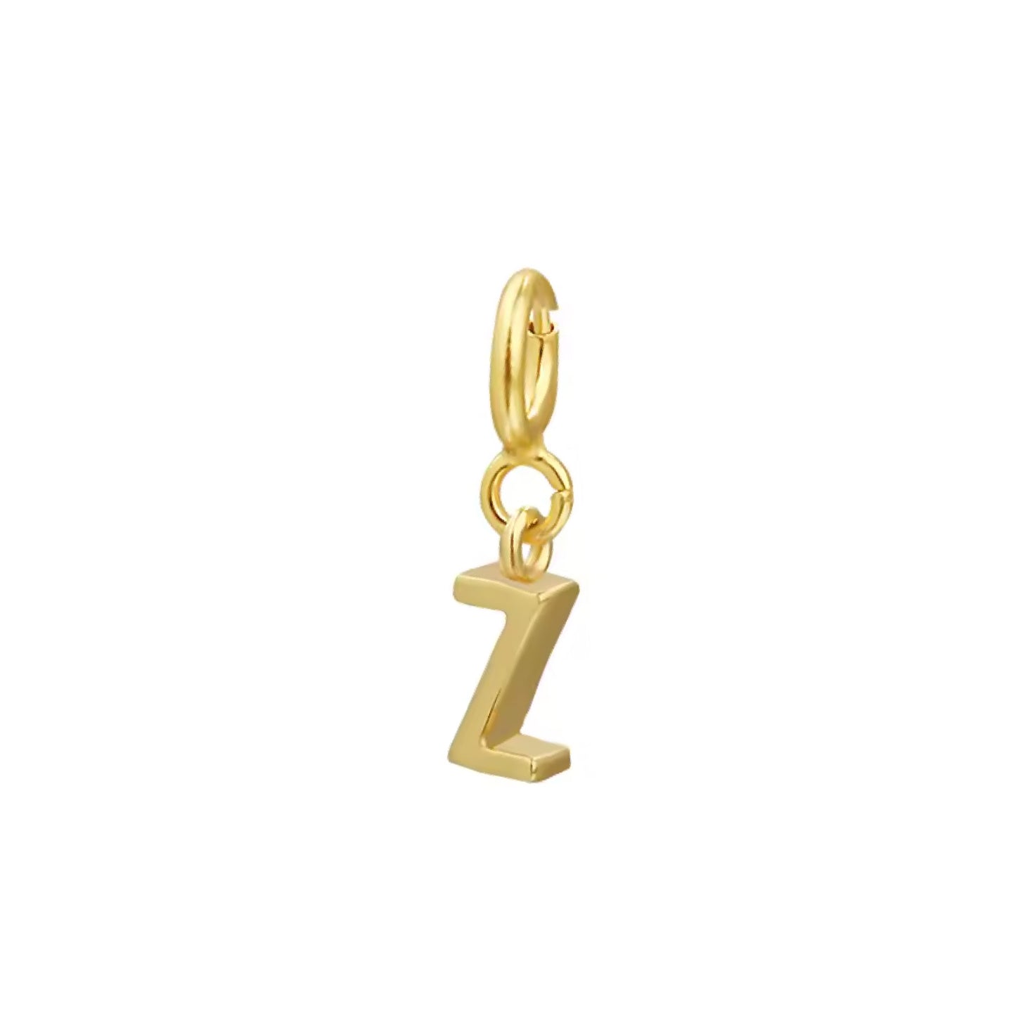 Letter Z Gold Pendant – Minimalist Initial Charm Necklace, 14K Gold Plated Jewelry - ASH MOLLIE STUDIO