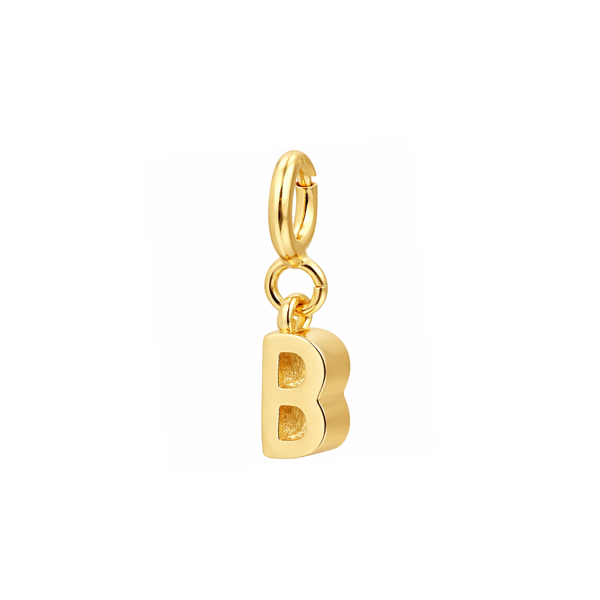 Letter B Gold Pendant – Minimalist Initial Charm Necklace, 14K Gold Plated Jewelry - ASH MOLLIE STUDIO
