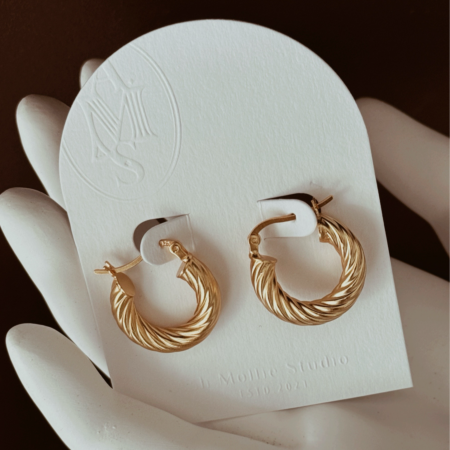 THALIA French Twisted Hoop Earrings - ASH MOLLIE STUDIO