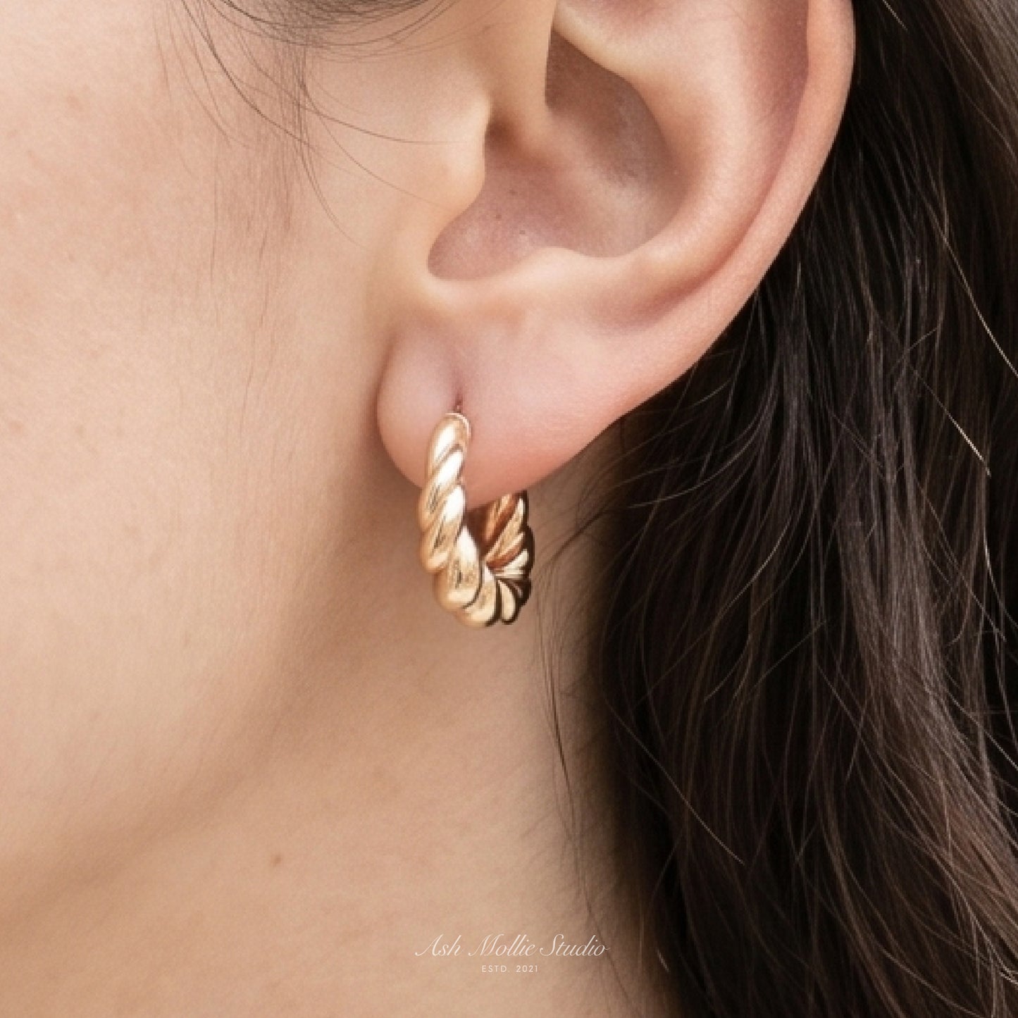 BETHA Braided Hoop Earrings - ASH MOLLIE STUDIO
