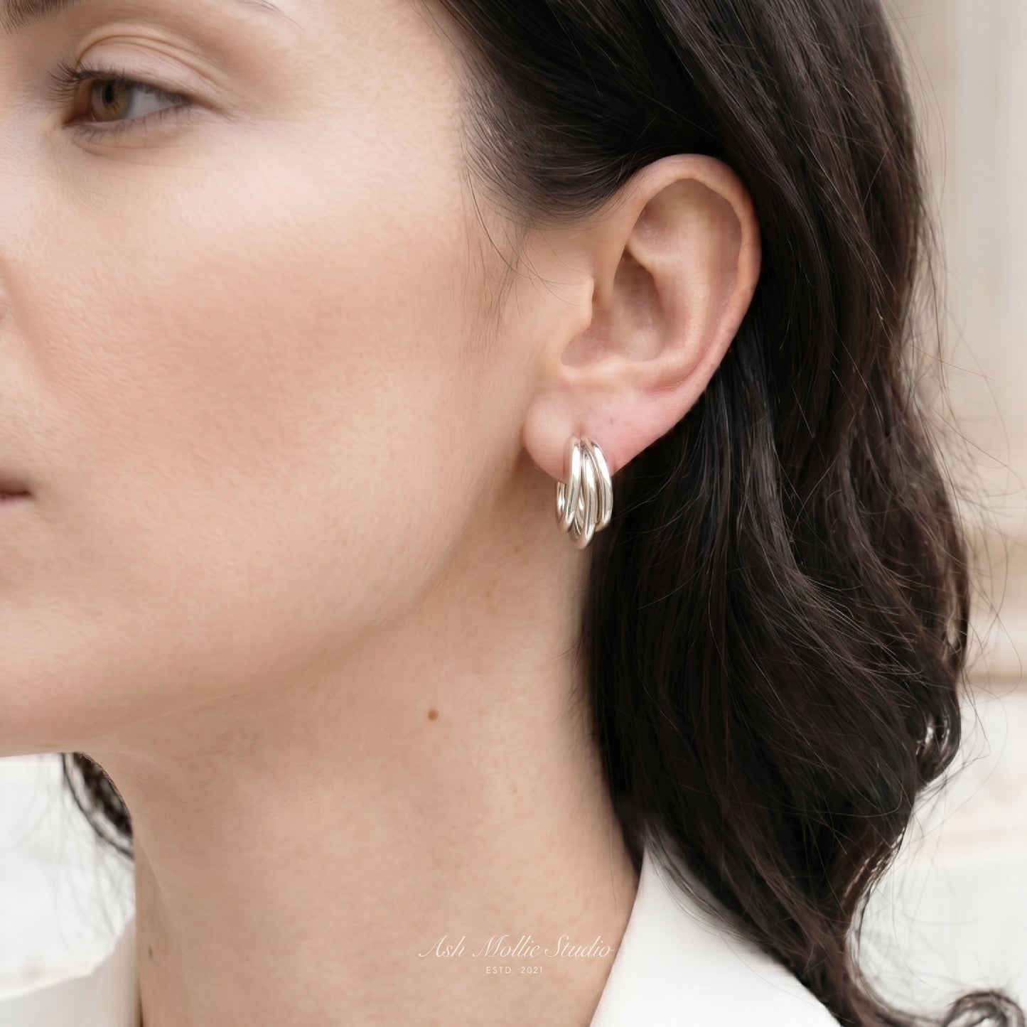ANCIA Triple Hoop Earrings - ASH MOLLIE STUDIO