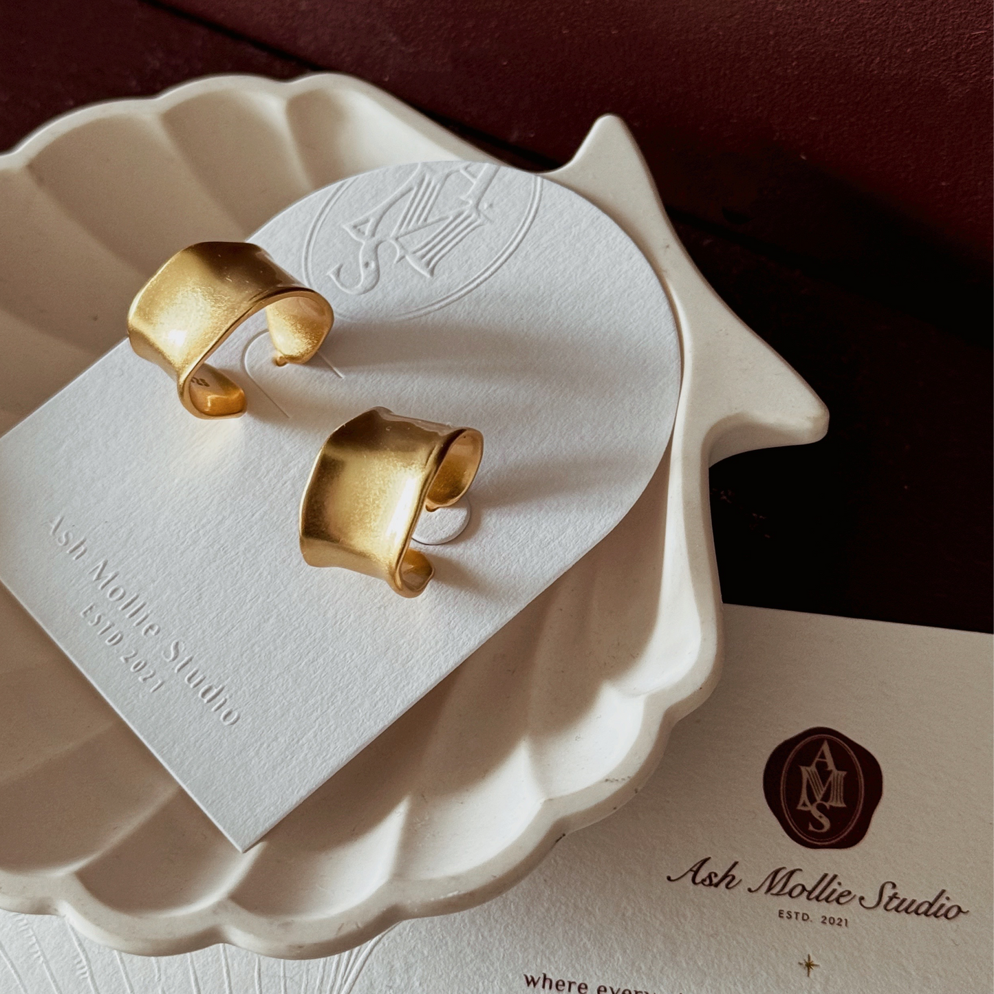 ELLARIA Thick Hoop Earrings - ASH MOLLIE STUDIO