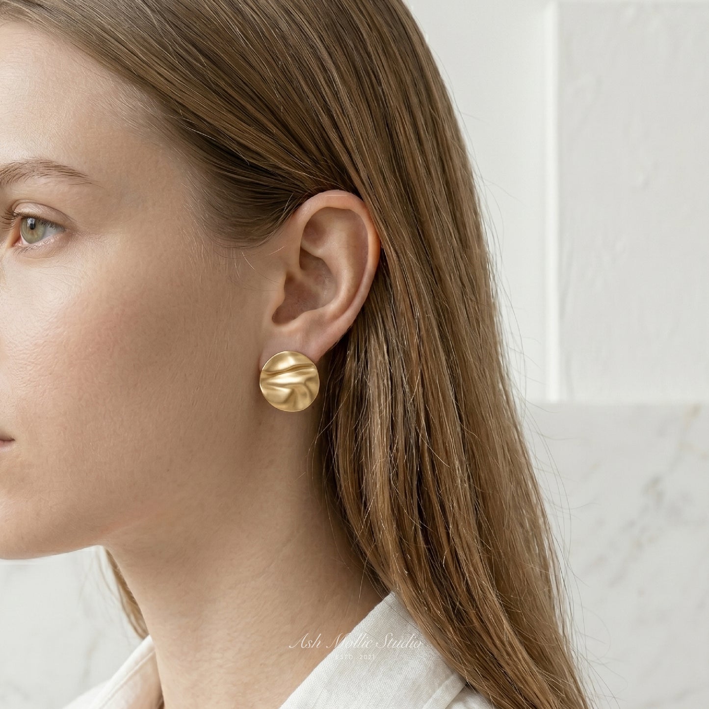 ANJEA Round Earrings - ASH MOLLIE STUDIO
