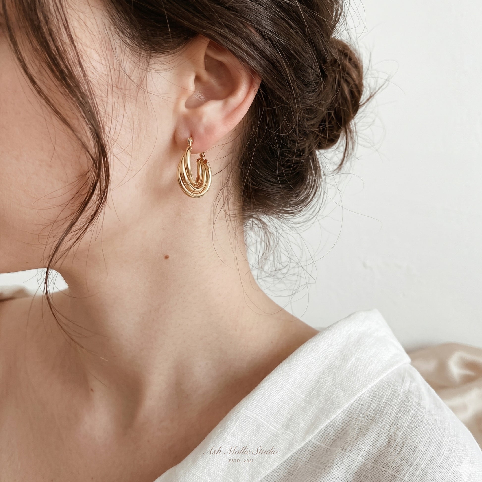 MAYAN Layer Hoop Earrings - ASH MOLLIE STUDIO