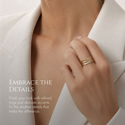 GAYA Gold Wave Statement Ring - ASH MOLLIE STUDIO