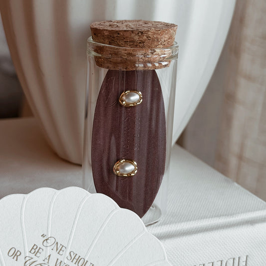 KATYA Sculptural Gold Pearl Stud Earrings - ASH MOLLIE STUDIO