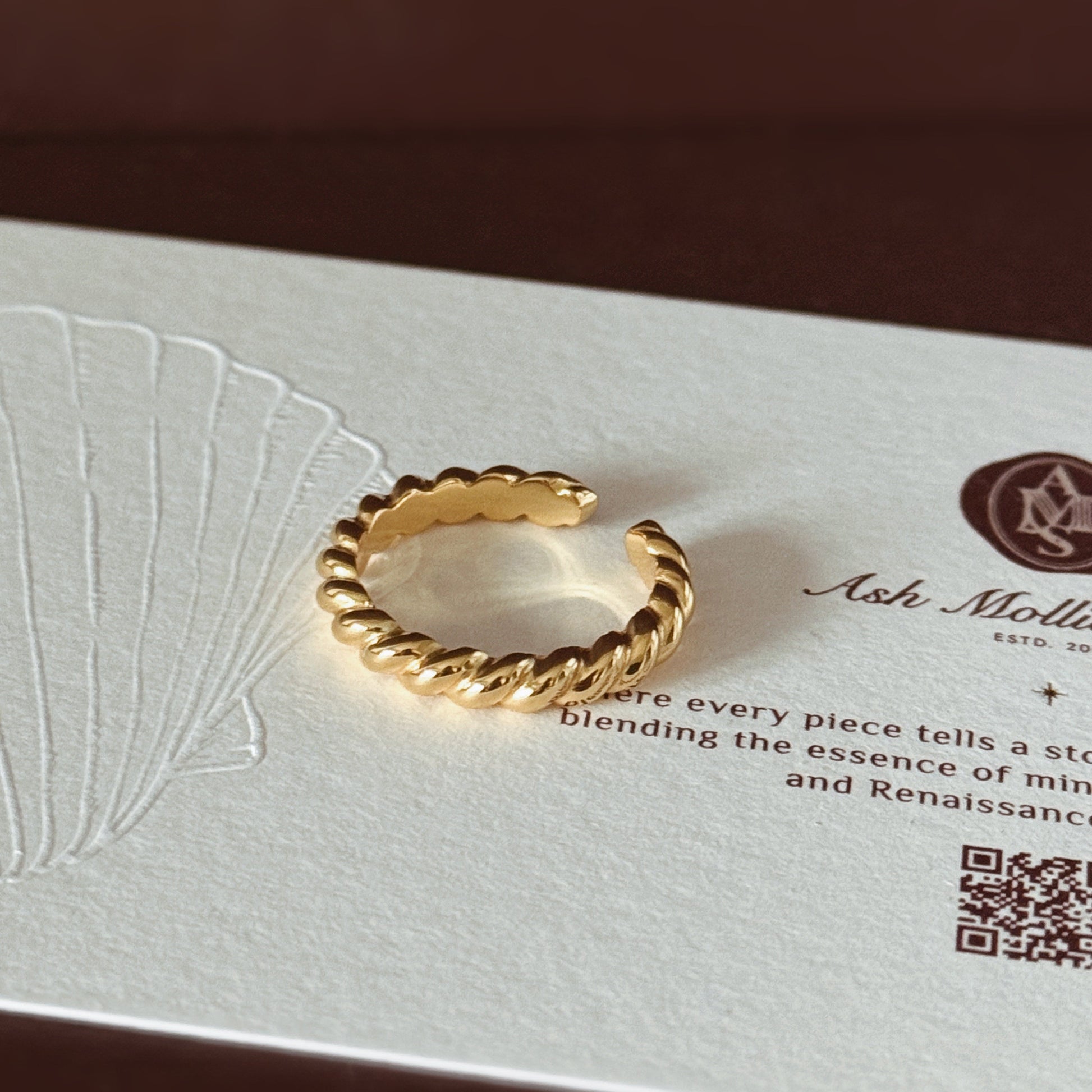 ANOA Narrow Braided Ring - ASH MOLLIE STUDIO