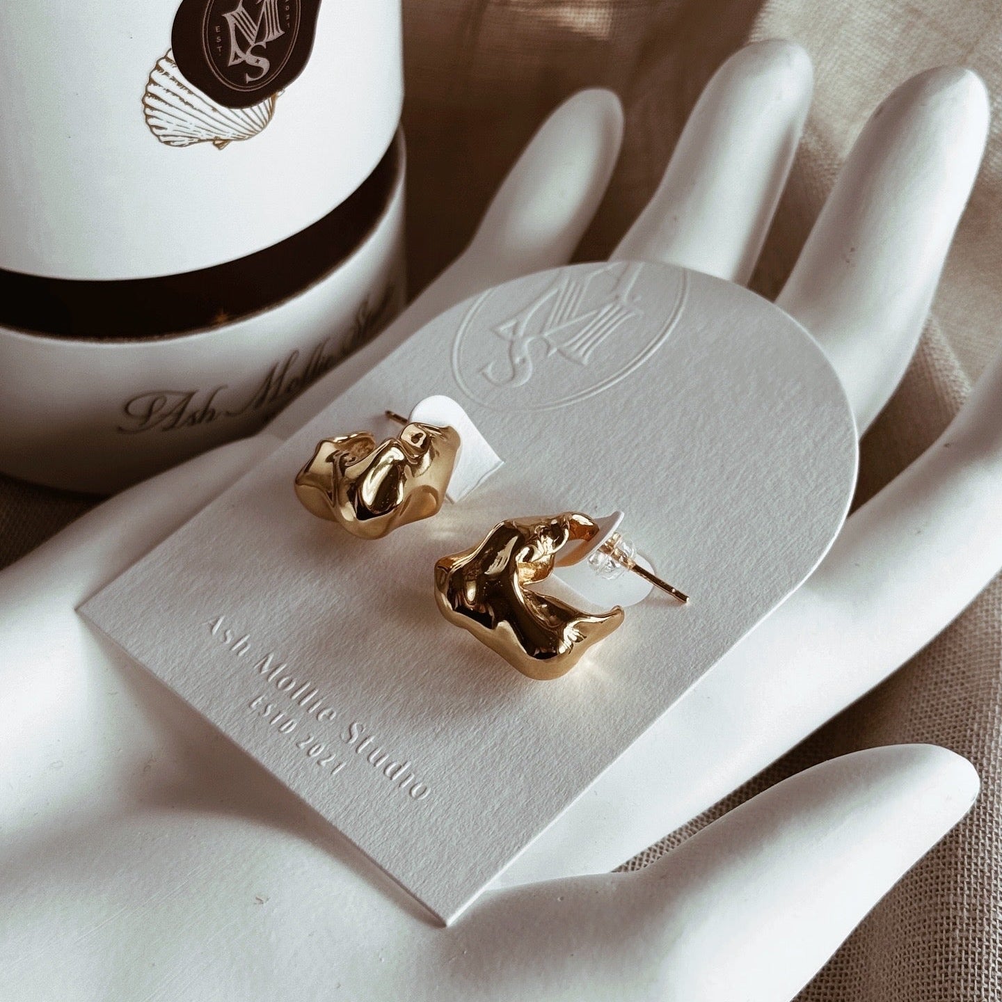 DEVI Uneven Wavy Earrings - ASH MOLLIE STUDIO