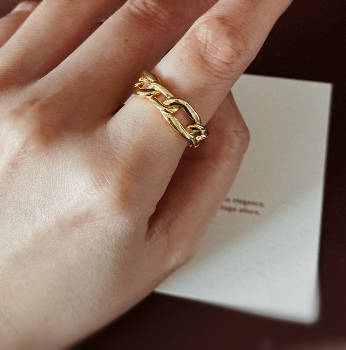 DENA Uneven Chain Links Ring - ASH MOLLIE STUDIO