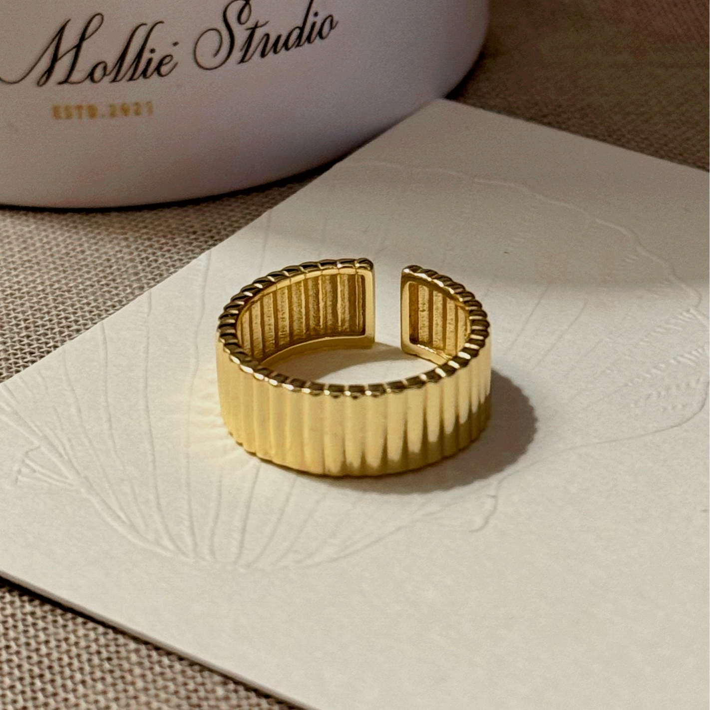 KAYLA Ribbed Ring - ASH MOLLIE STUDIO