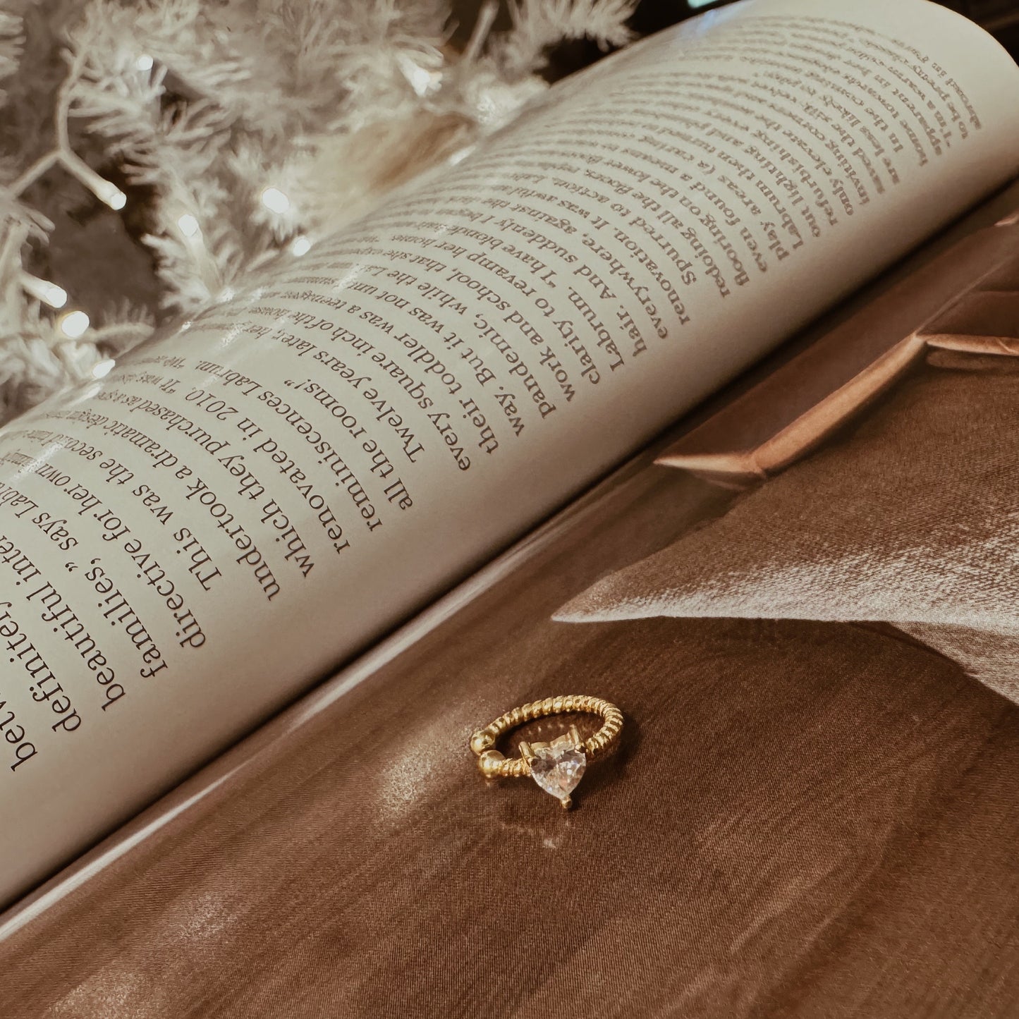 Gold and silver ear cuff with heart crystal design