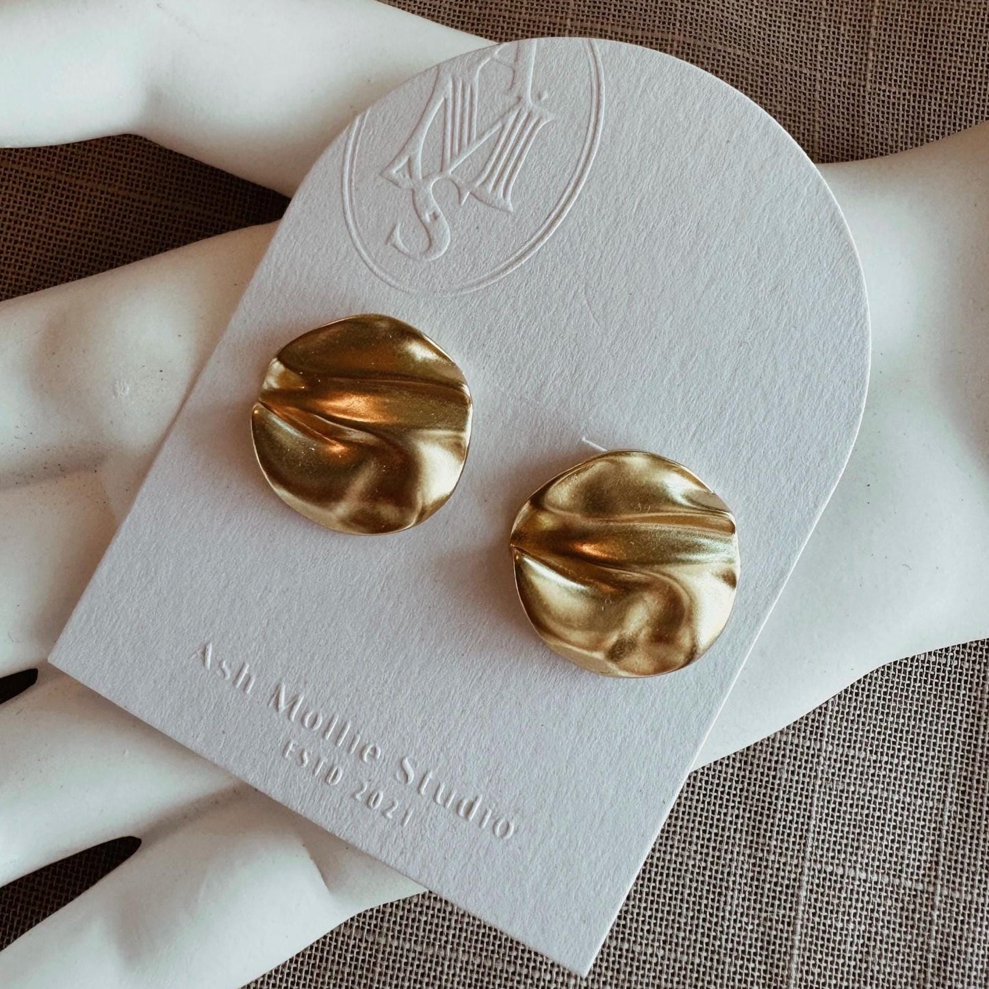 Gold plated sterling silver statement earrings