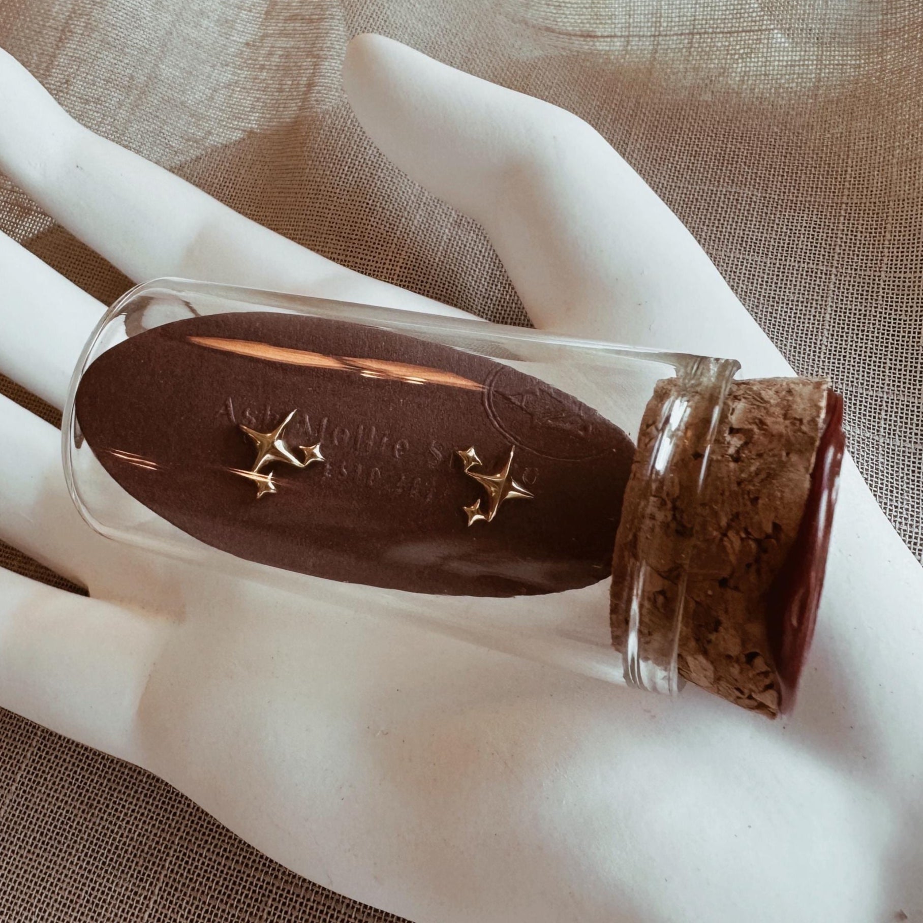 AMS French Vintage Gold Mini Small Sparkles Stars Earrings Studs