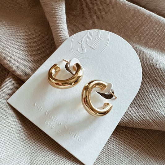 AMS Classic Gold Hoop Earrings