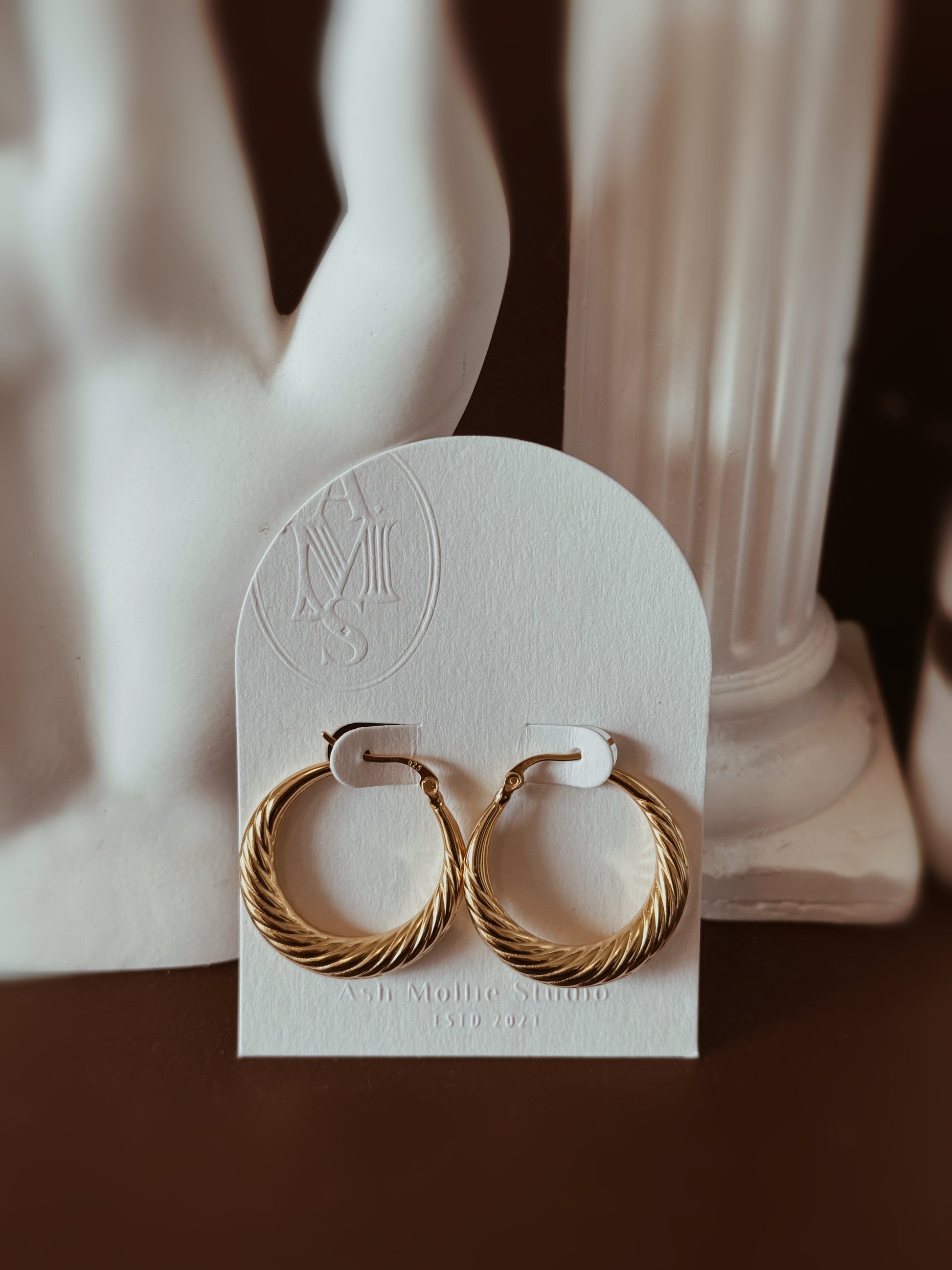 DAENERYS Braided French vintage Hoop Earrings - ASH MOLLIE STUDIO