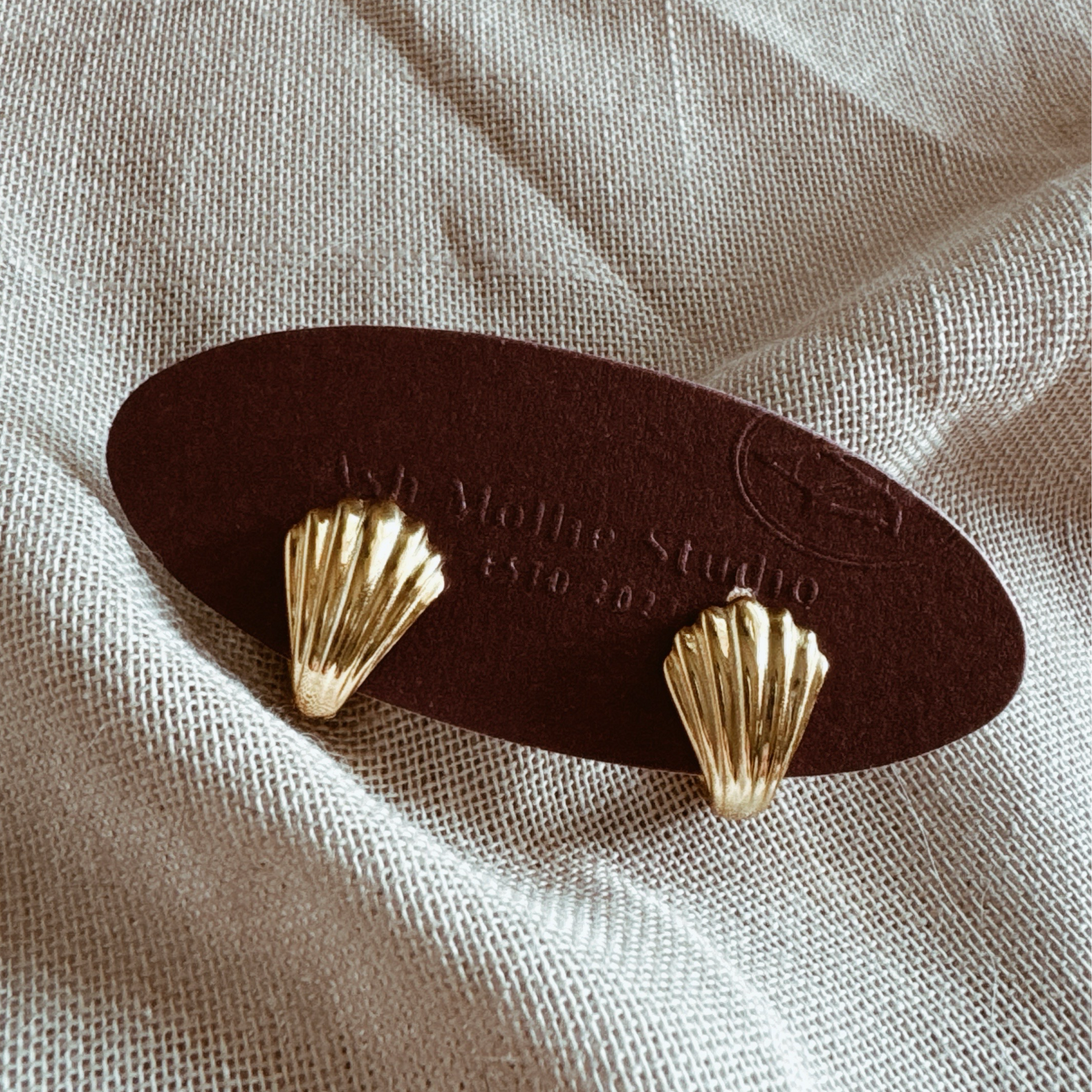 ZANYA Seashell Huggies Earrings - ASH MOLLIE STUDIO