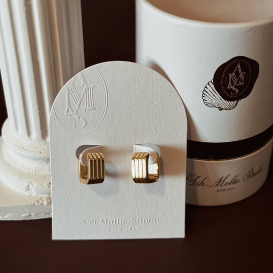 JUNO Square Earrings - ASH MOLLIE STUDIO