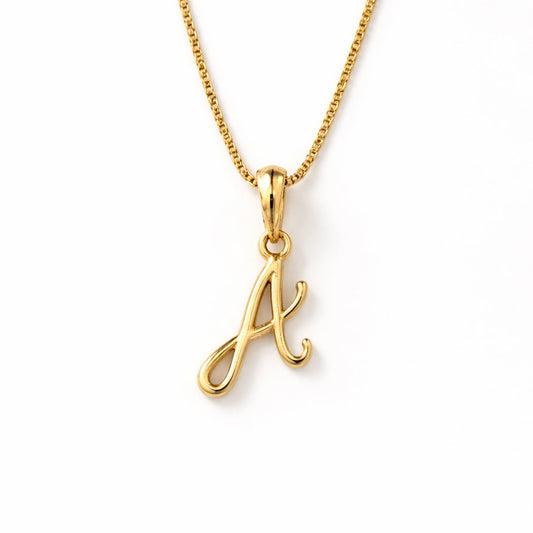 Gold Initial Necklace A for Women – Minimalist Dainty Letter Pendant Gift - ASH MOLLIE STUDIO