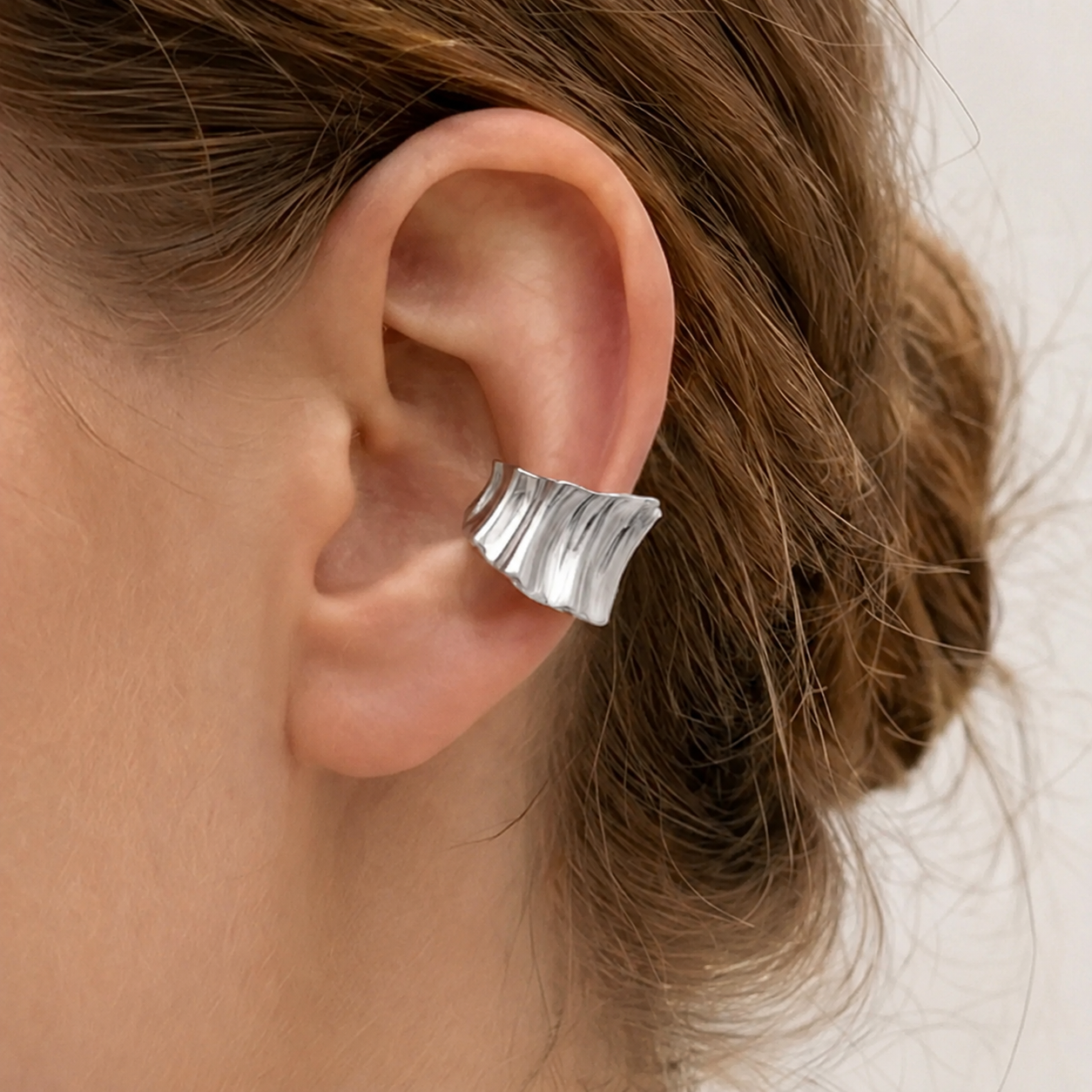 GILLY Wide Band Gold Ear Cuff - ASH MOLLIE STUDIO